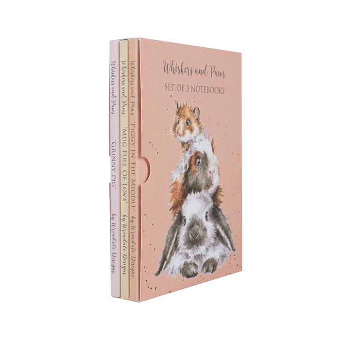 Wrendale Designs 'Whiskers and Paws' Guinea Pig and Hamster Set of 3 Notebooks