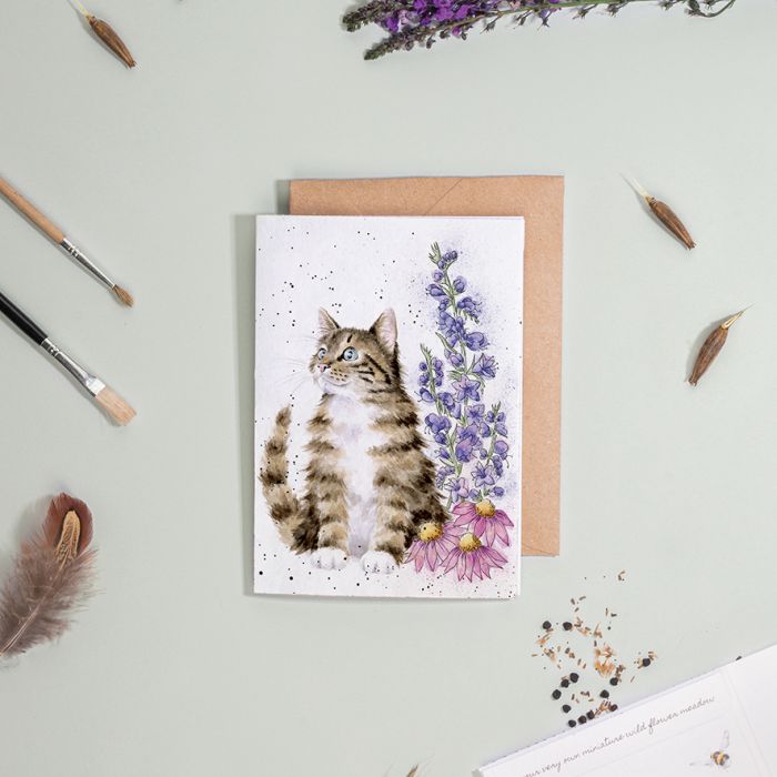 Wrendale Designs 'Whiskers and Wildflowers' Cat Seed Card