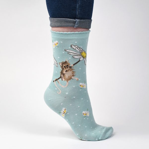 Wrendale Designs Mouse Oops a Daisy Socks