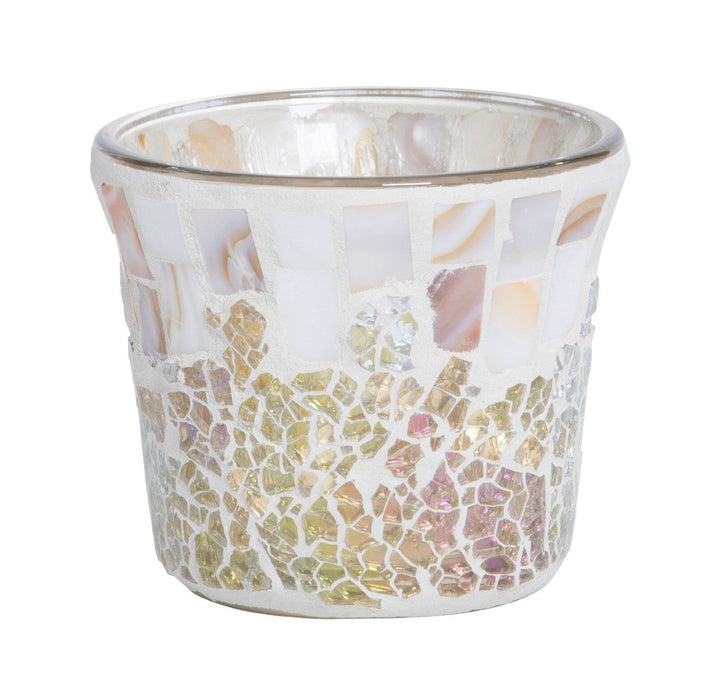 Yankee Candle Gold and Pearl Crackle Votive Holder