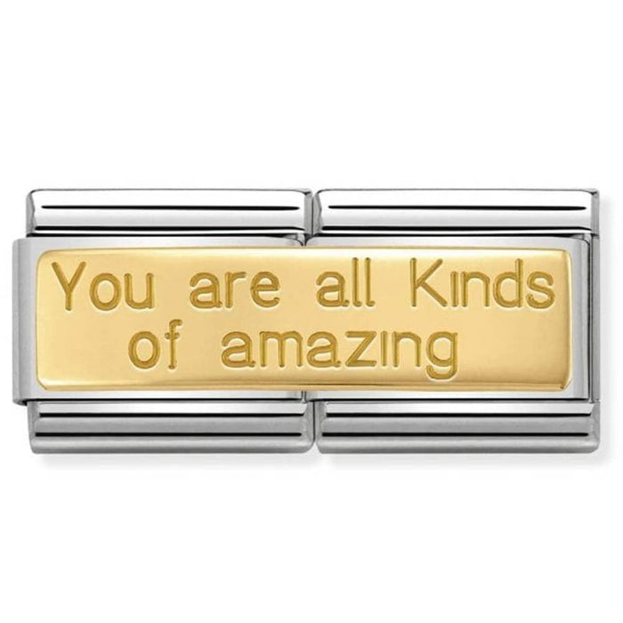 Nomination Classic Gold Double Engraved You Are All Kinds of Amazing Charm